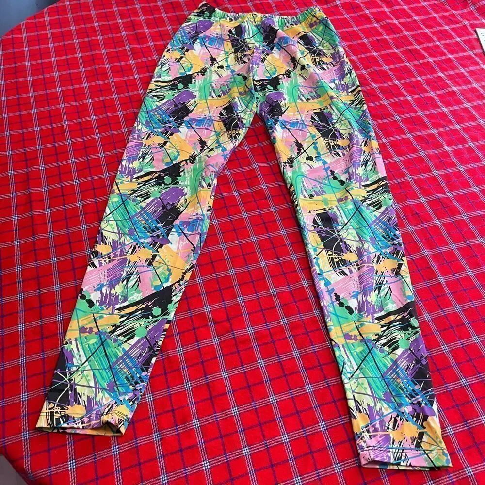 B Skinz Women’s Paint Splatter Retro Leggings Size Large